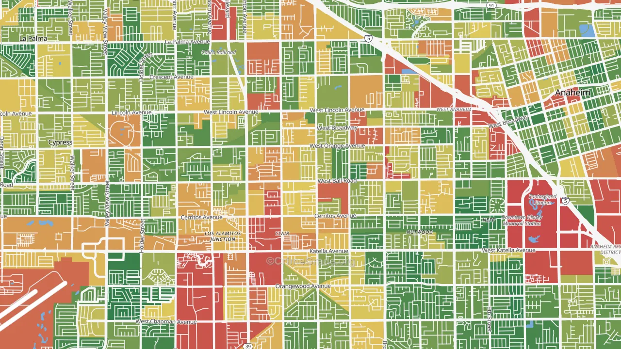 92804, CA Map of Theft Rates