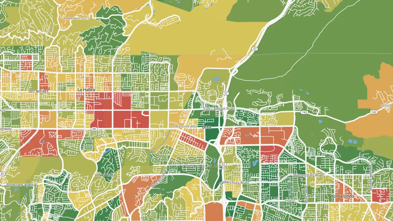 92821, CA Map of Theft Rates