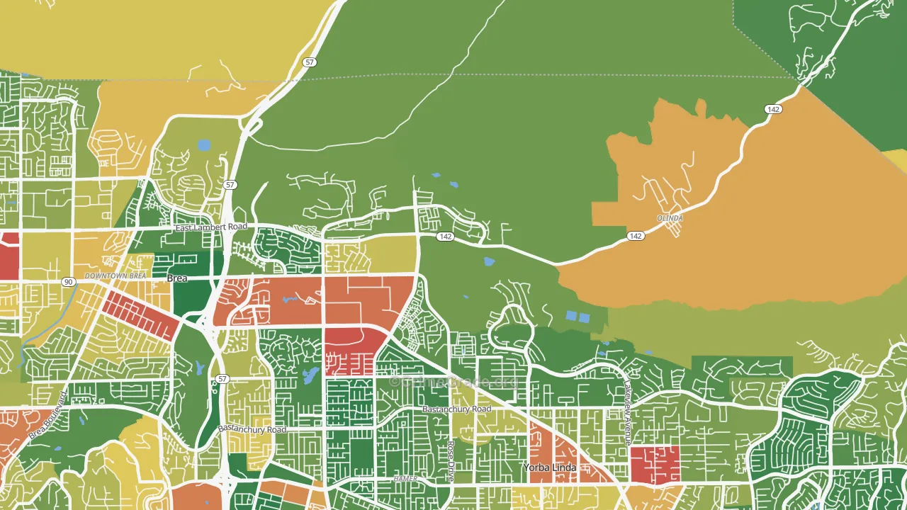 92823, CA Map of Theft Rates