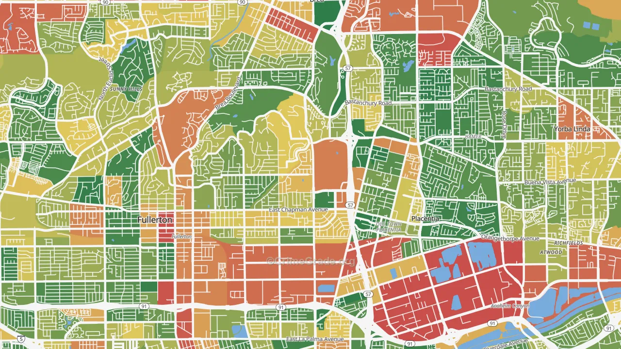 92831, CA Map of Theft Rates