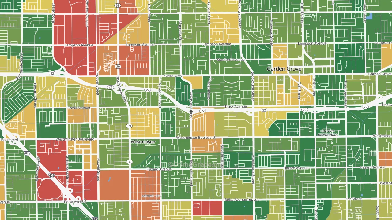 92844, CA Map of Theft Rates