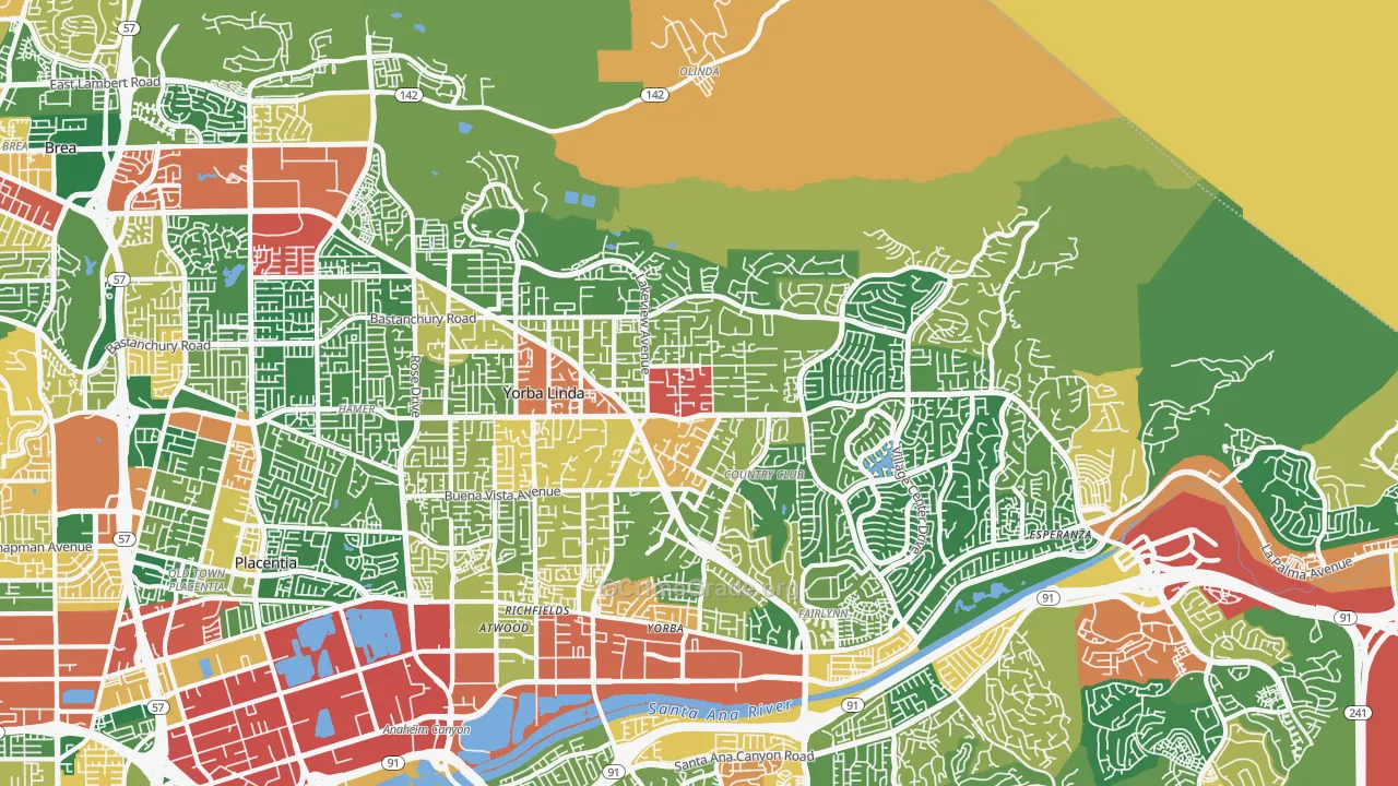92886, CA Map of Theft Rates