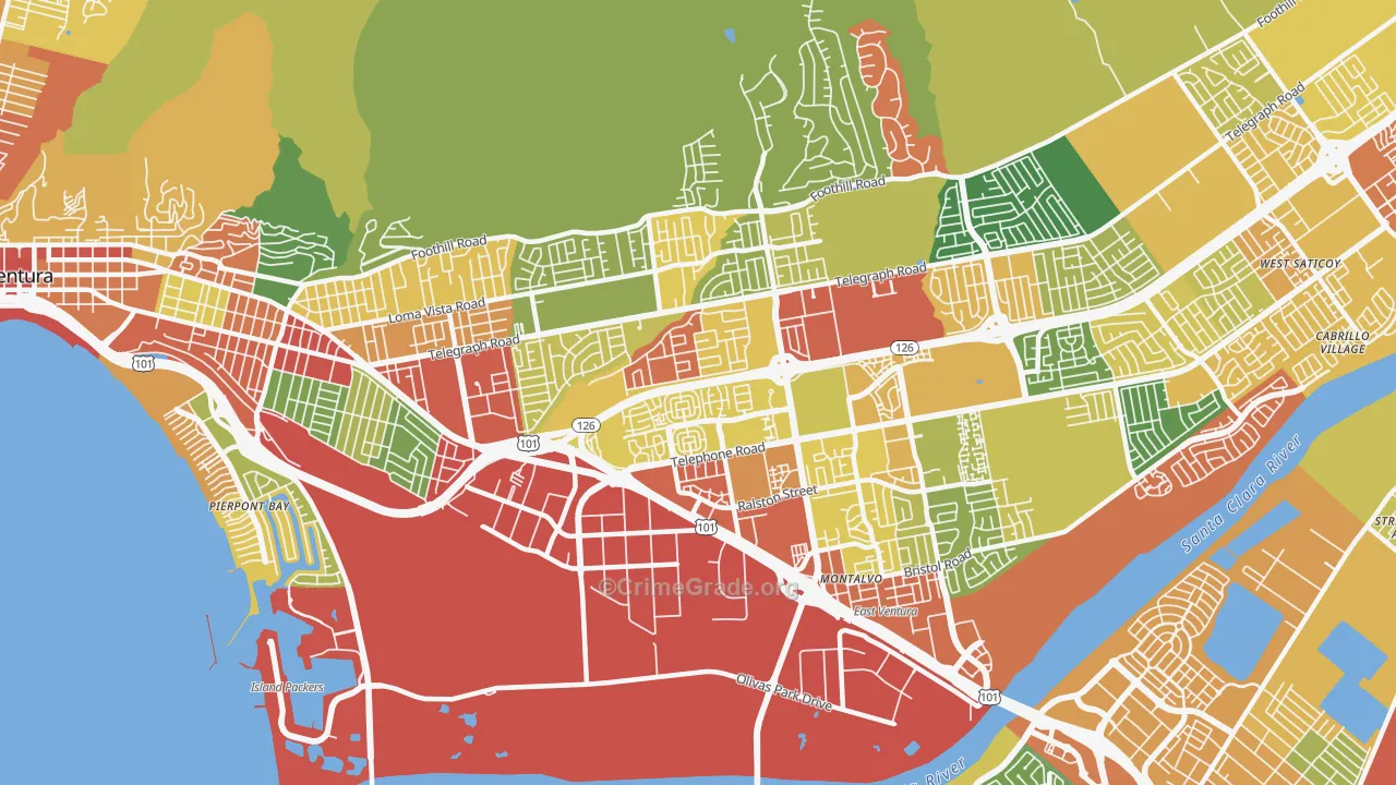 93003, CA Map of Theft Rates