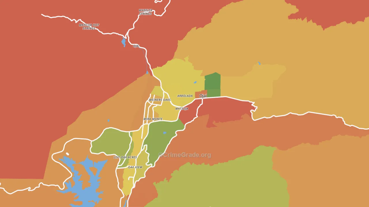 93023, CA Map of Theft Rates