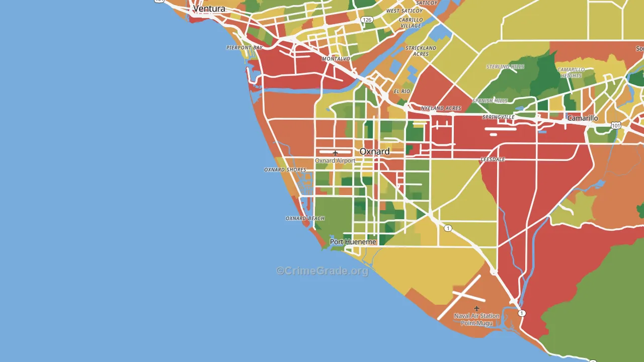 93035, CA Map of Theft Rates