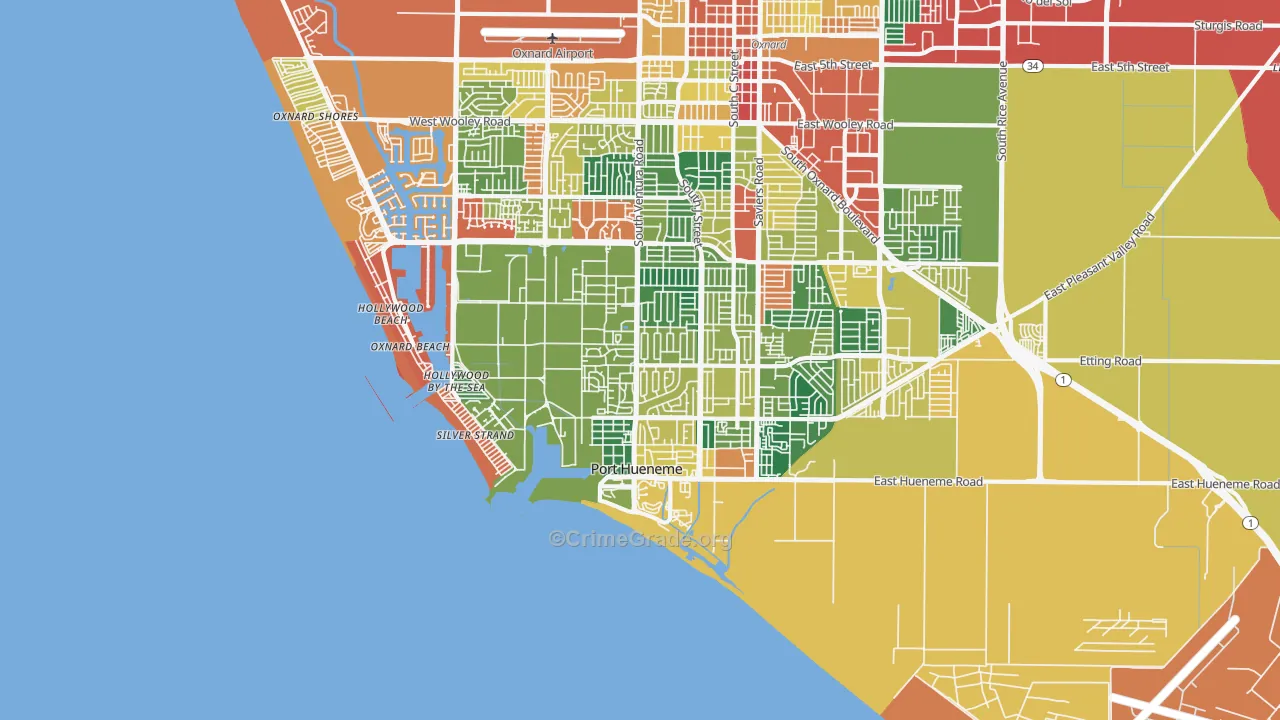 93041, CA Map of Theft Rates