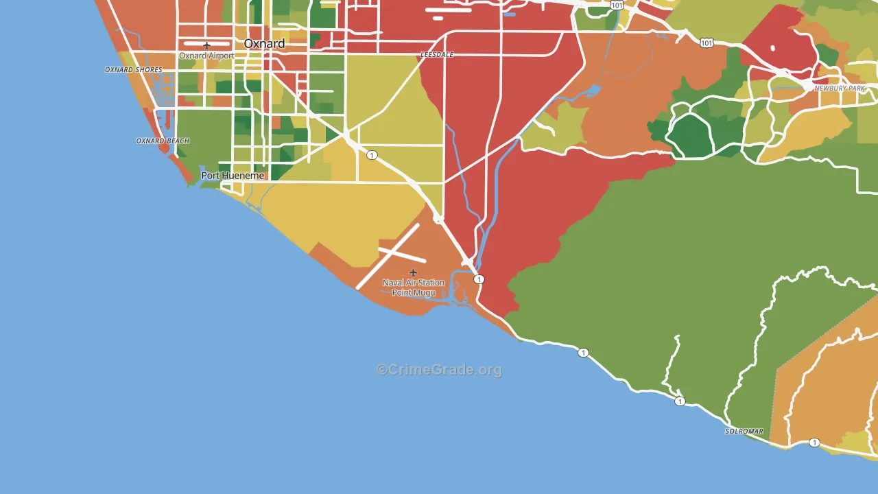 93042, CA Map of Theft Rates