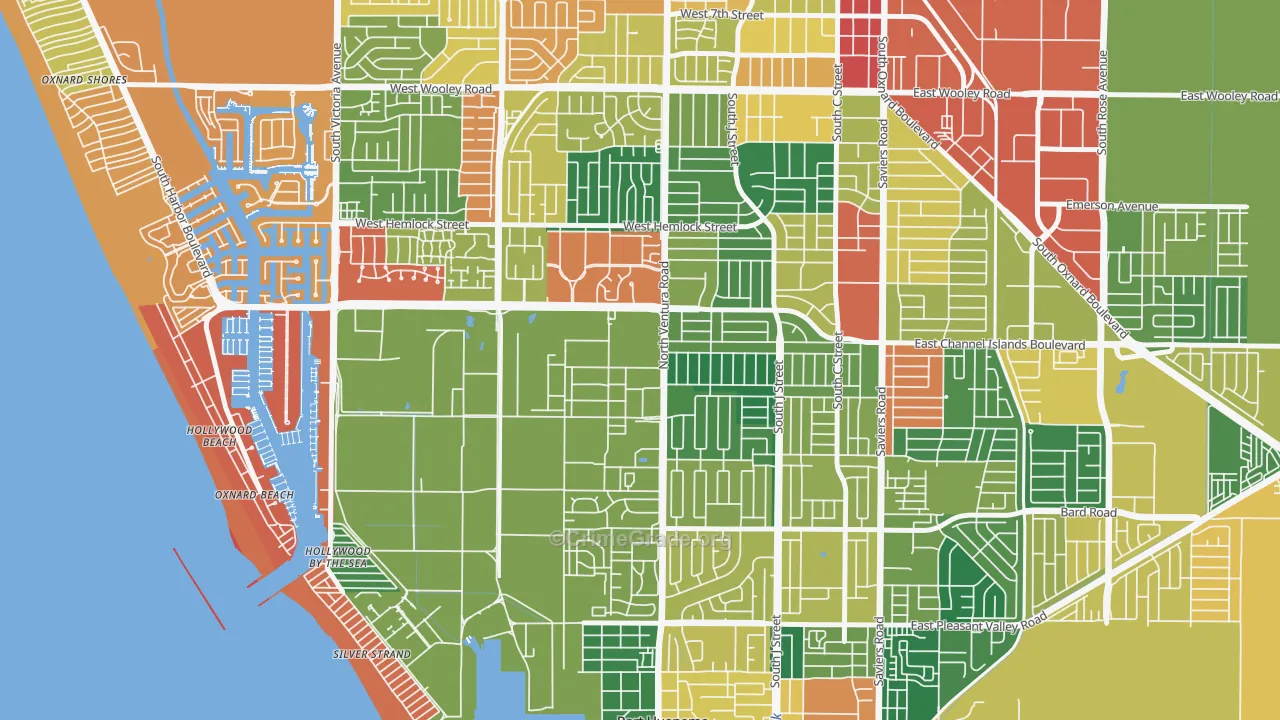 93043, CA Map of Theft Rates