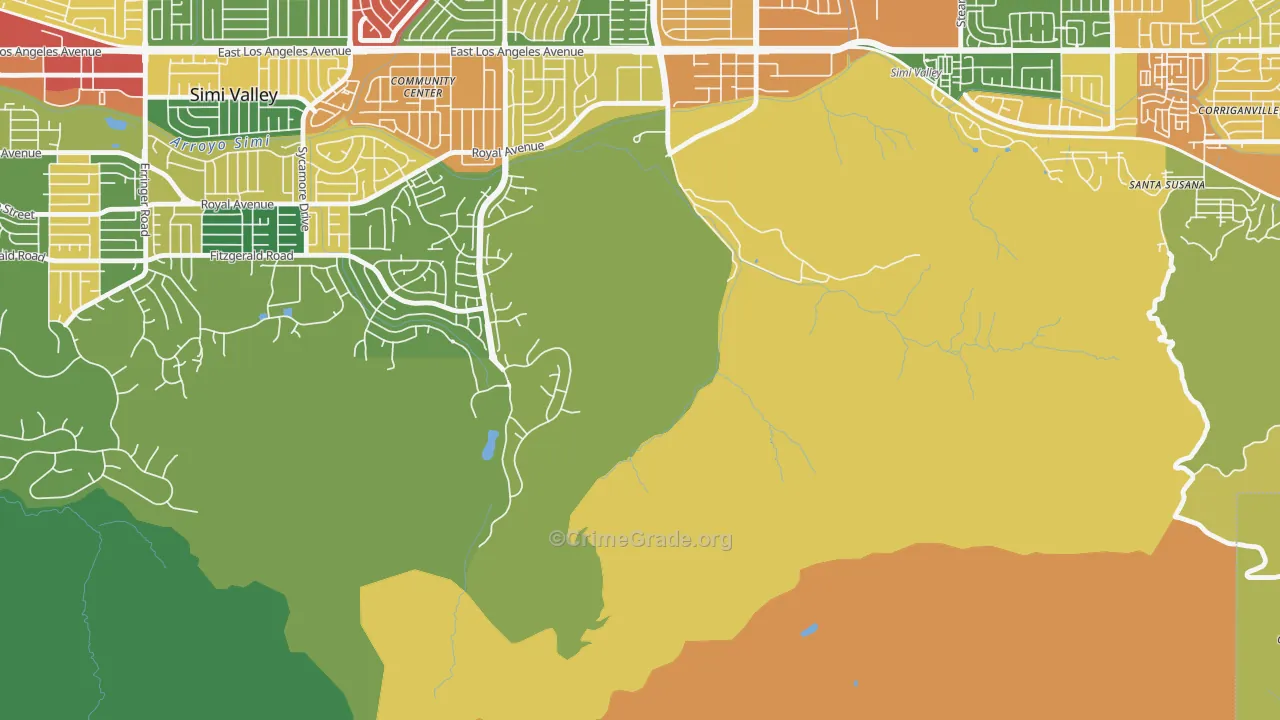 93064, CA Map of Theft Rates