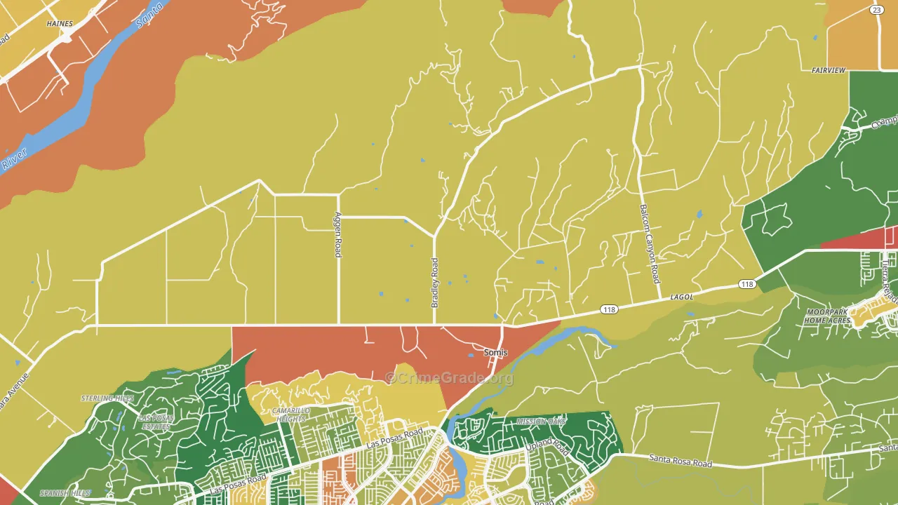 93066, CA Map of Theft Rates