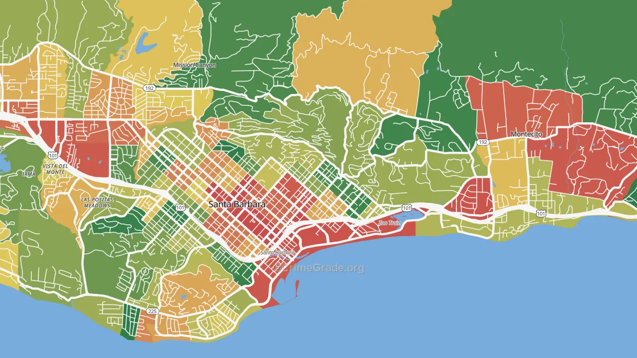 93103, CA Map of Theft Rates