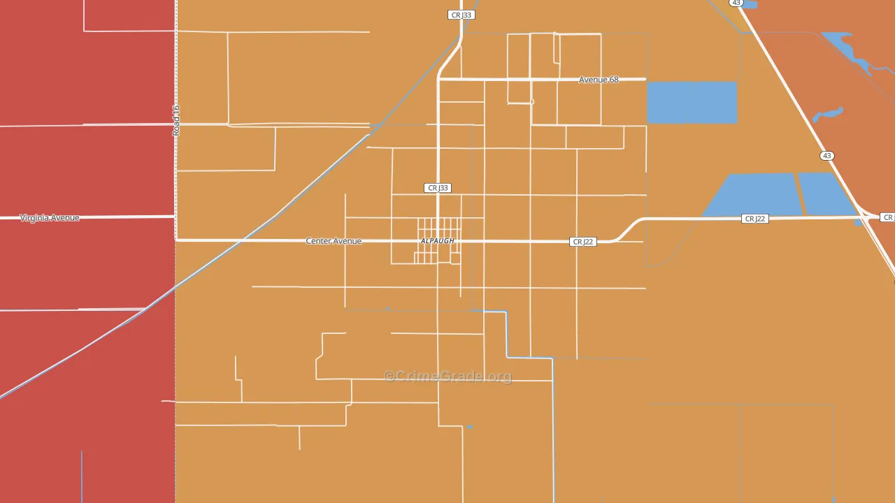 93201, CA Map of Theft Rates