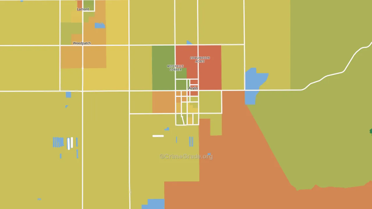 93203, CA Map of Theft Rates