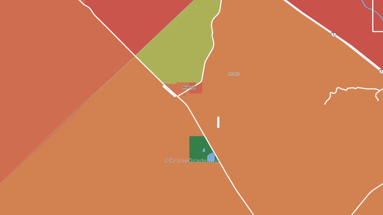 93204, CA Map of Theft Rates