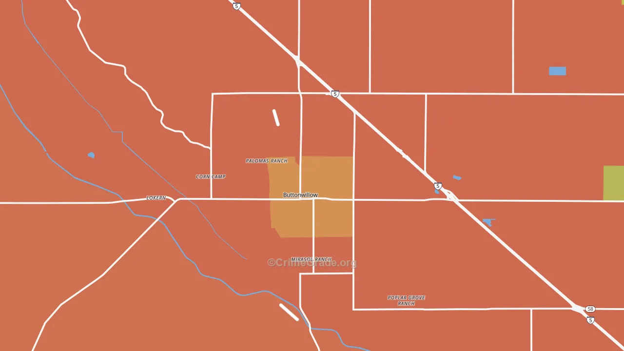 93206, CA Map of Theft Rates