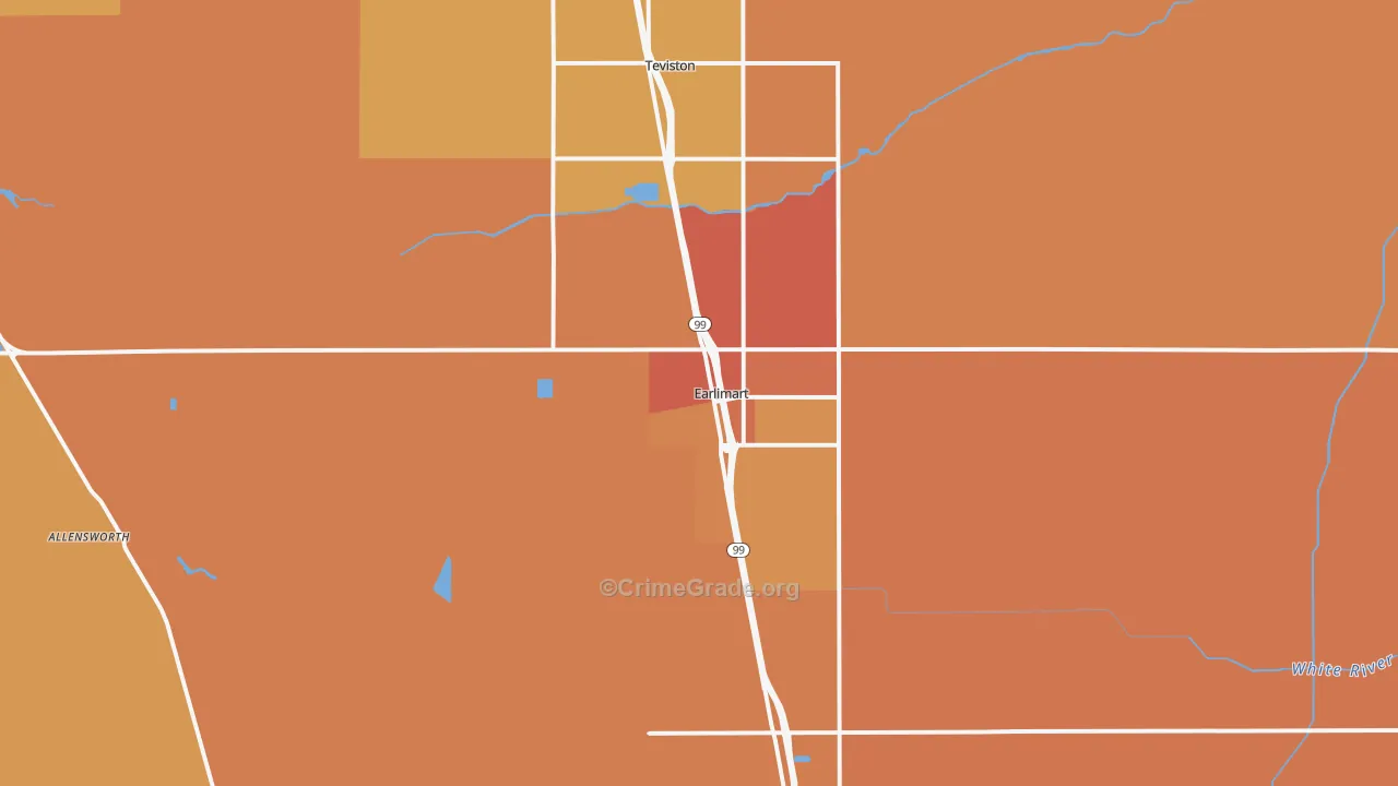93219, CA Map of Theft Rates