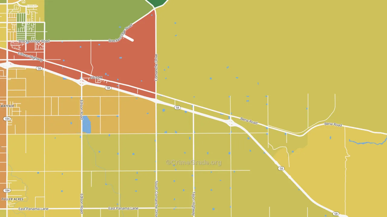 93220, CA Map of Theft Rates