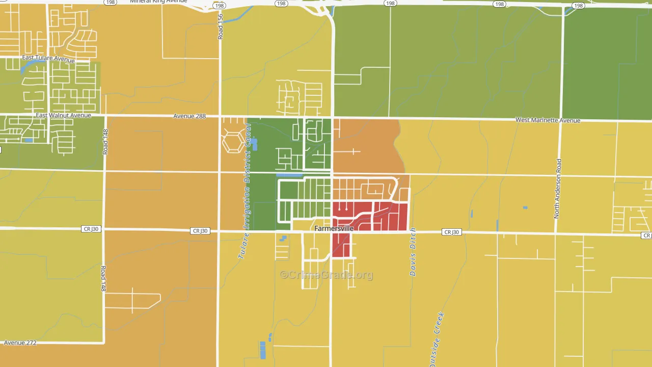 93223, CA Map of Theft Rates