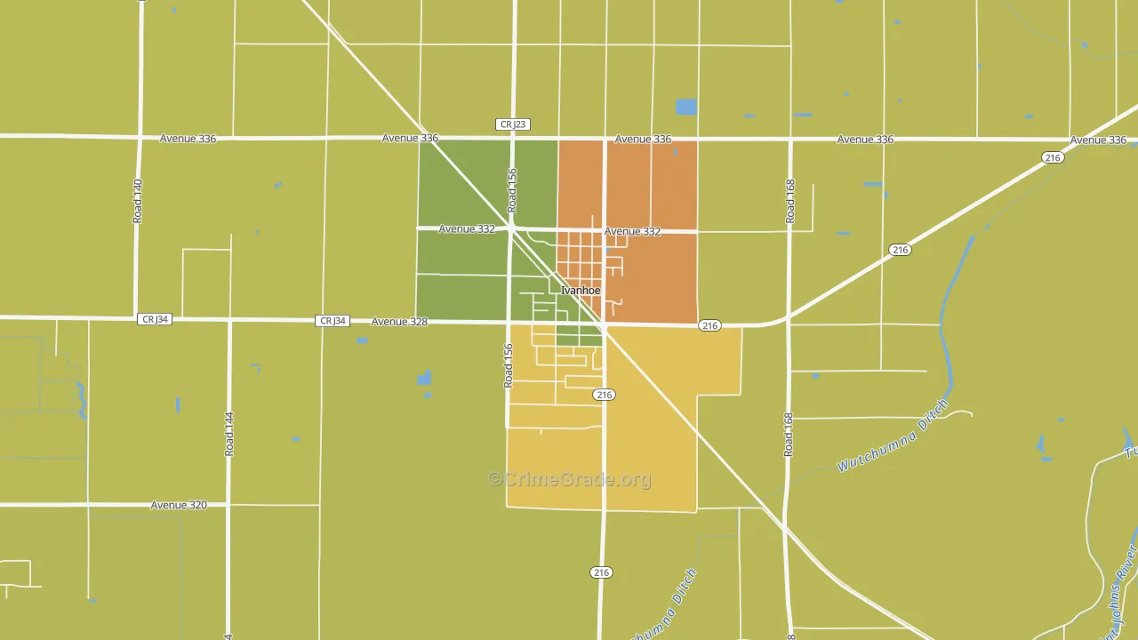 93235, CA Map of Theft Rates