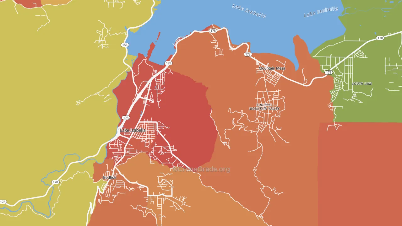 93240, CA Map of Theft Rates