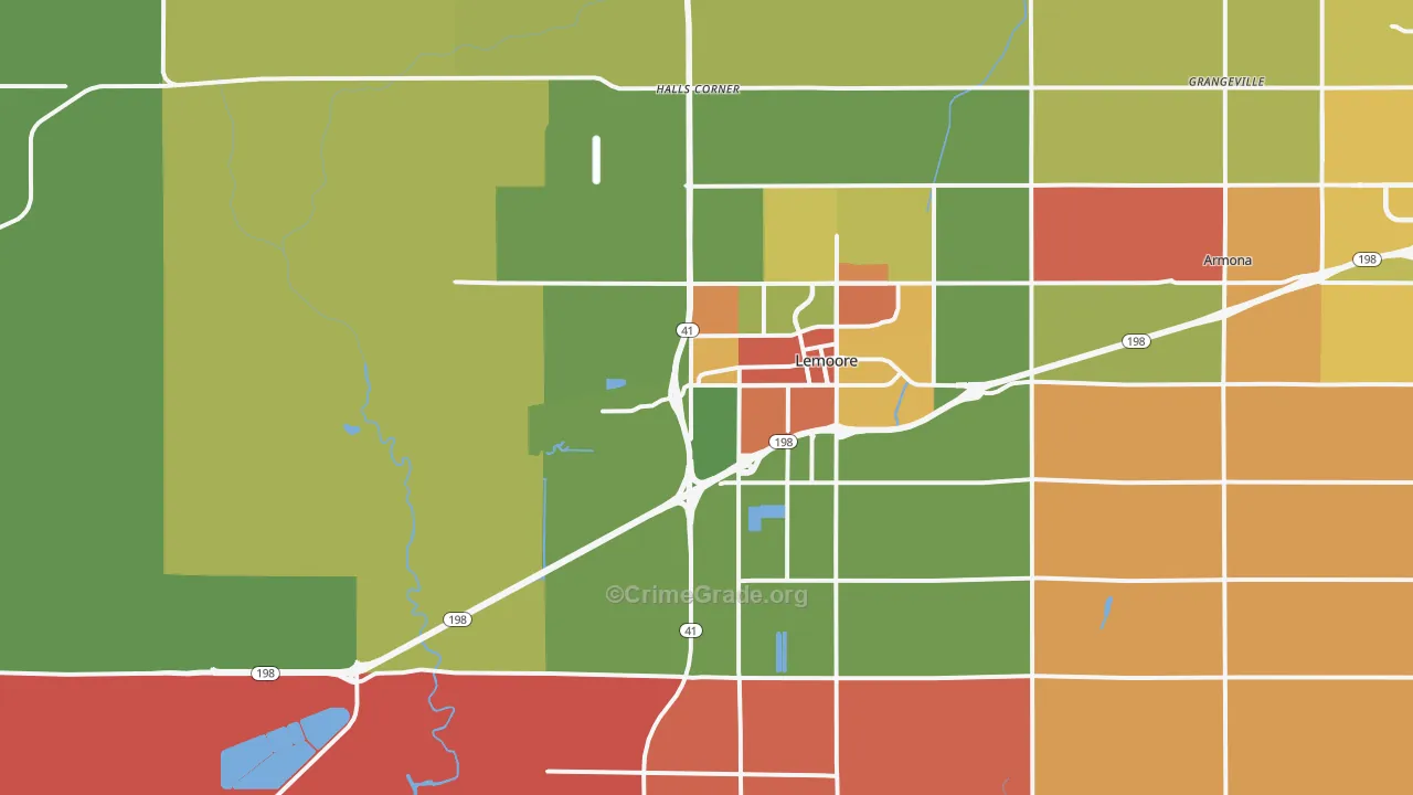 93245, CA Map of Theft Rates