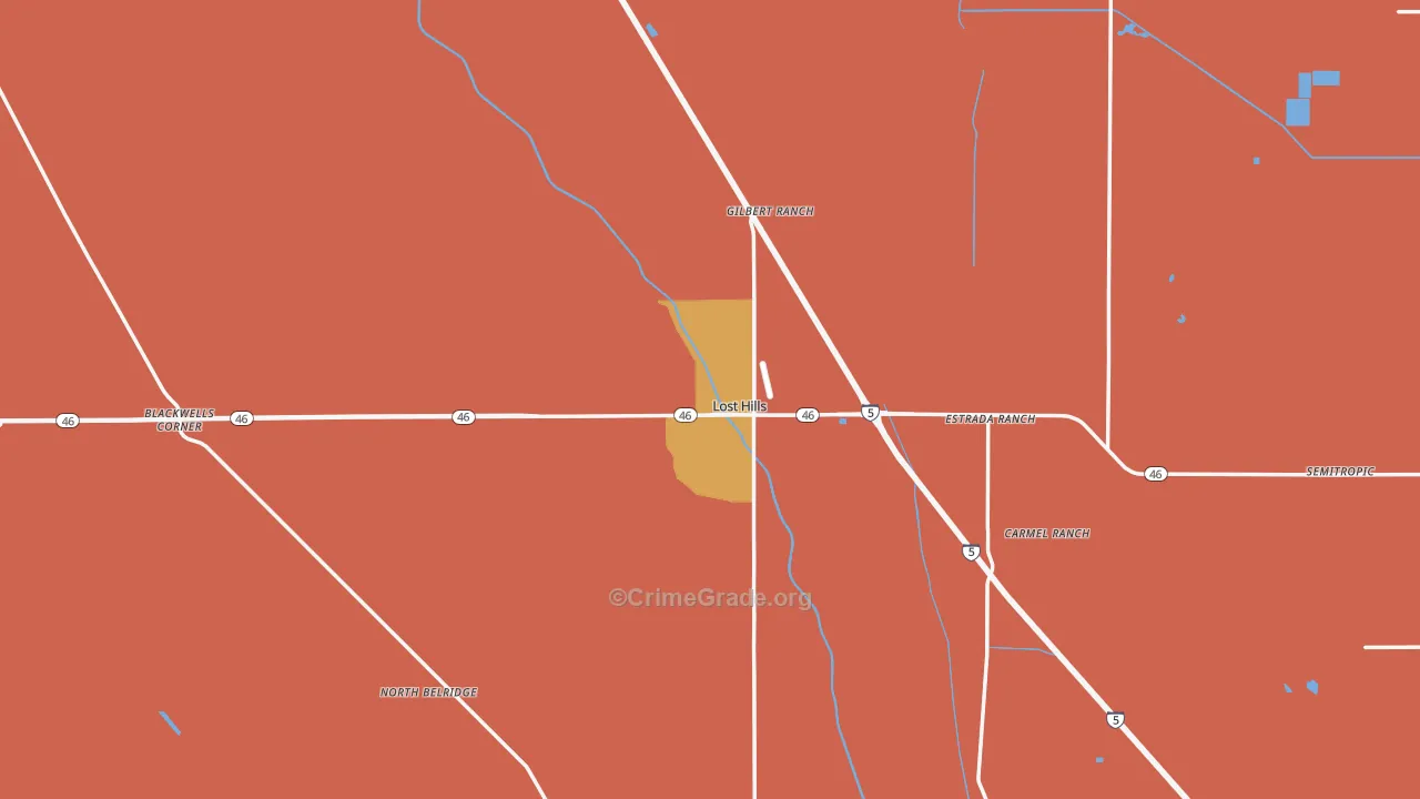 93249, CA Map of Theft Rates