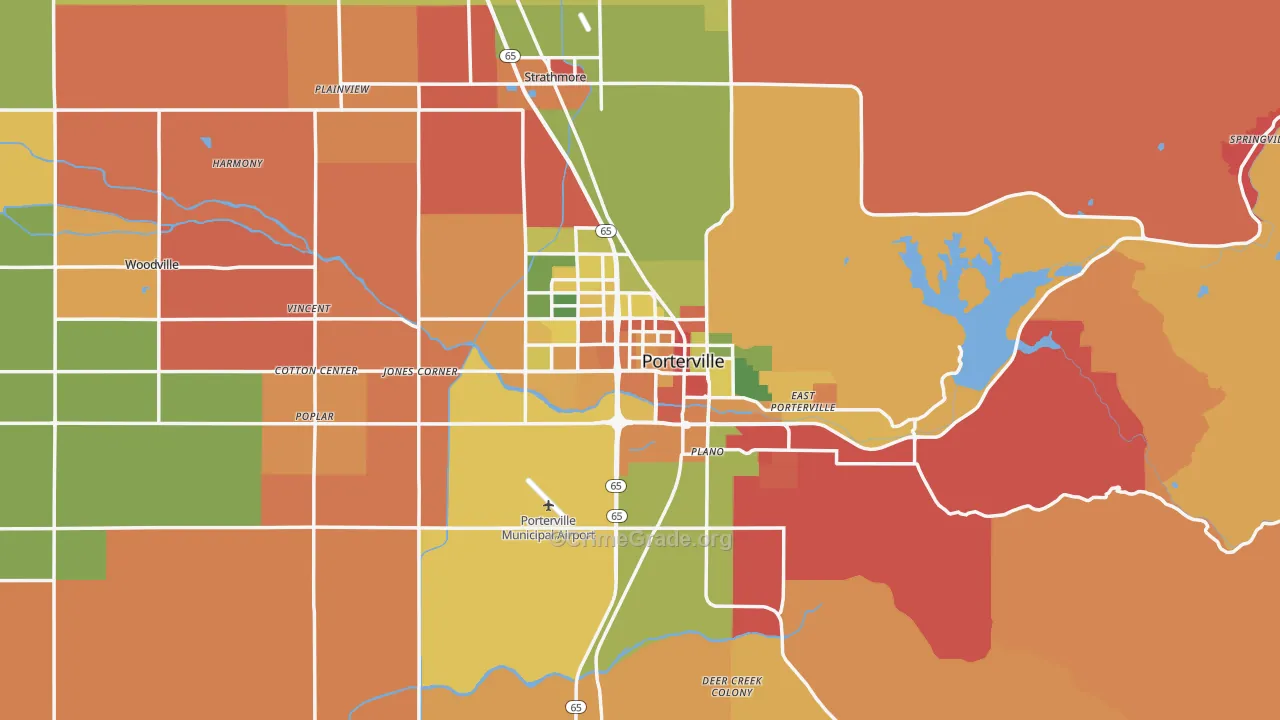 93257, CA Map of Theft Rates