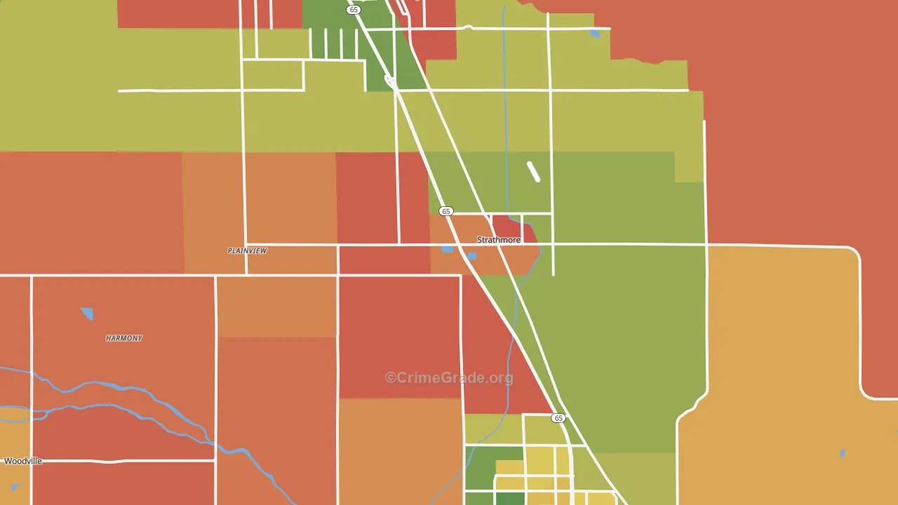 93267, CA Map of Theft Rates