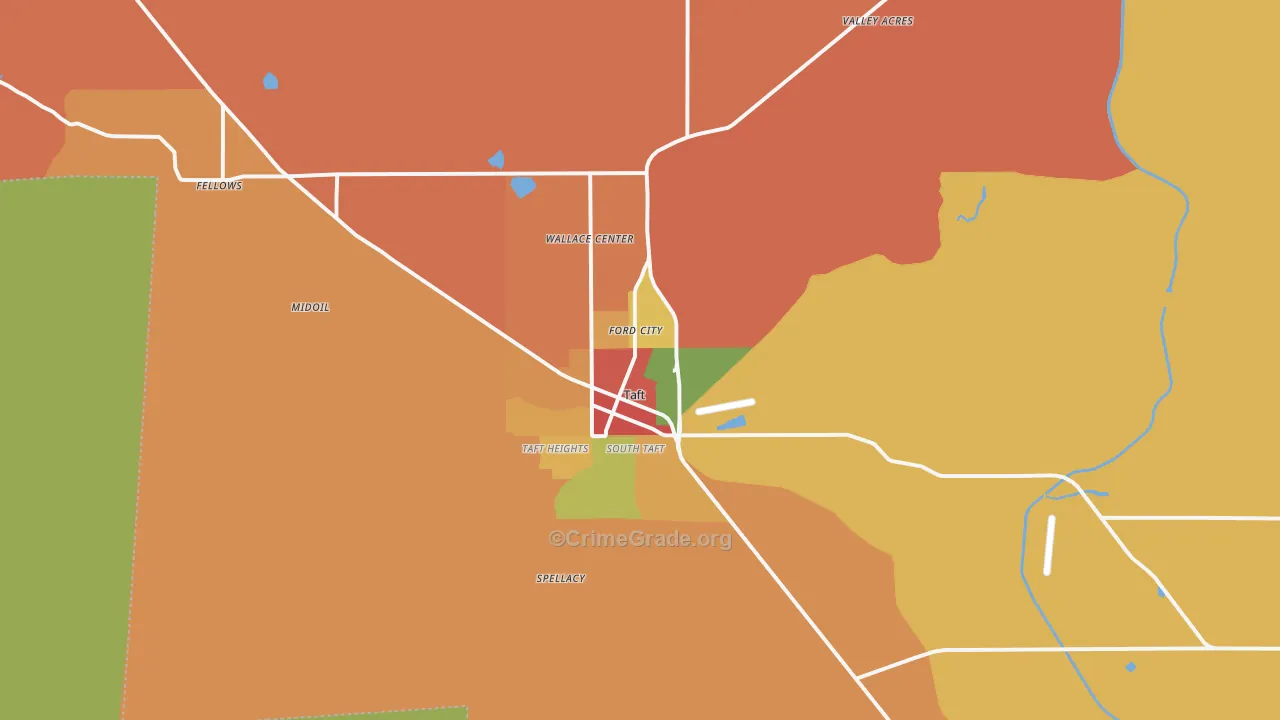 93268, CA Map of Theft Rates