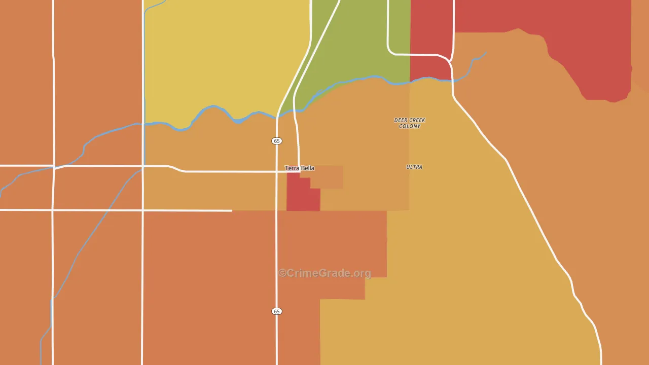 93270, CA Map of Theft Rates