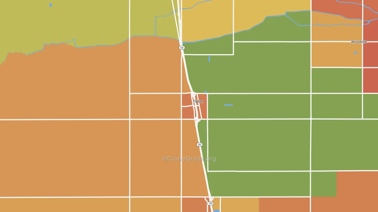 93272, CA Map of Theft Rates