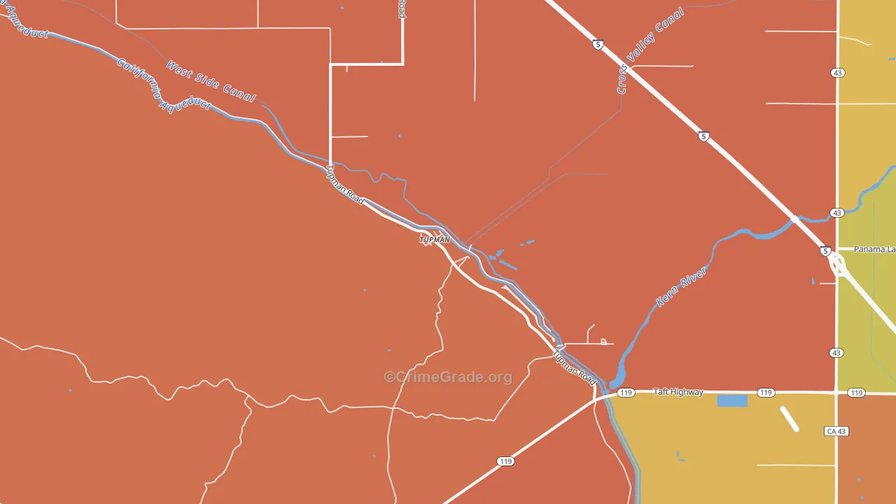 93276, CA Map of Theft Rates