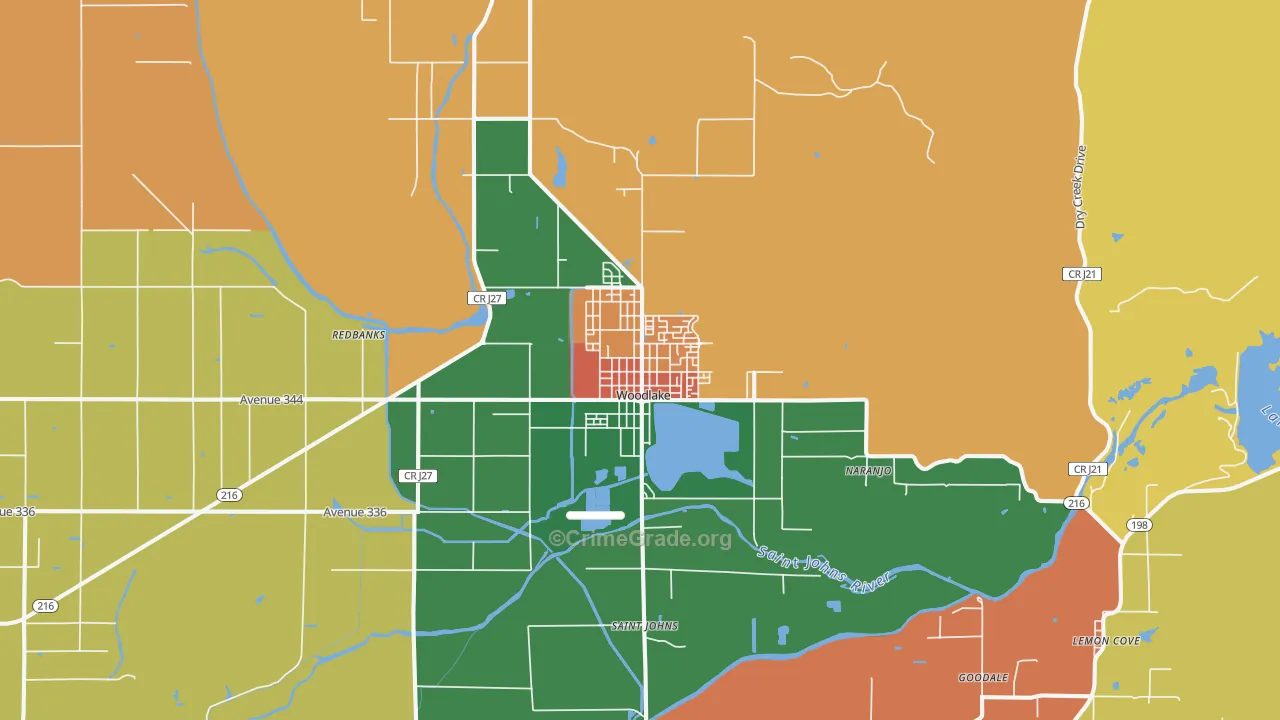 93286, CA Map of Theft Rates