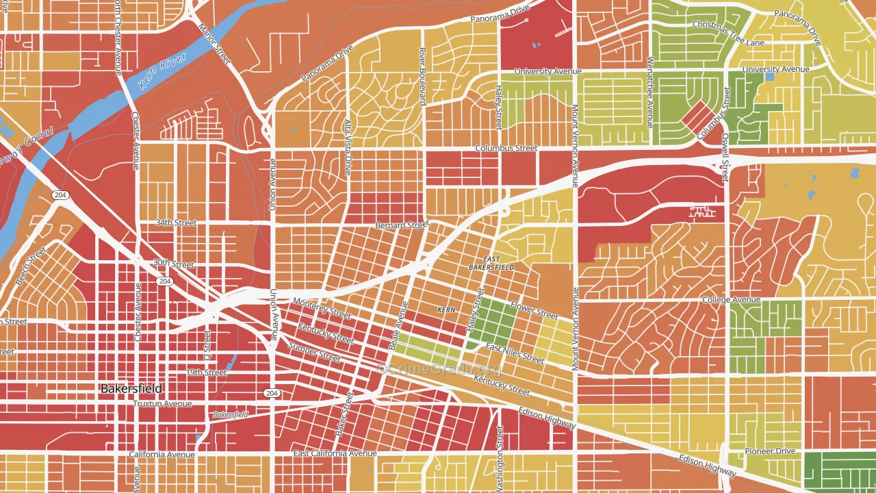 93305, CA Map of Theft Rates