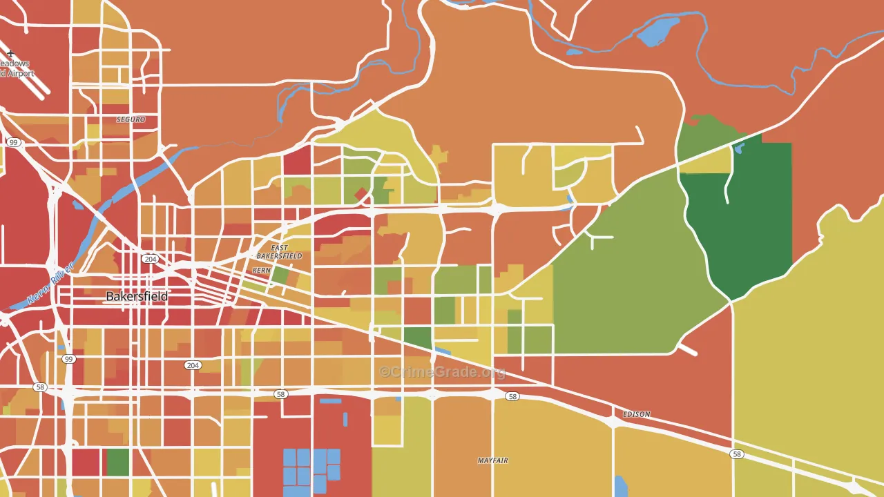 93306, CA Map of Theft Rates