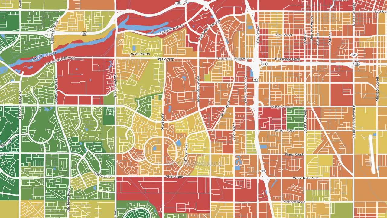 93309, CA Map of Theft Rates