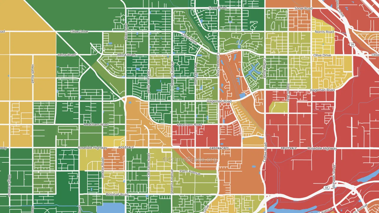 93312, CA Map of Theft Rates