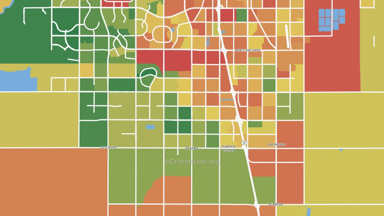 93313, CA Map of Theft Rates