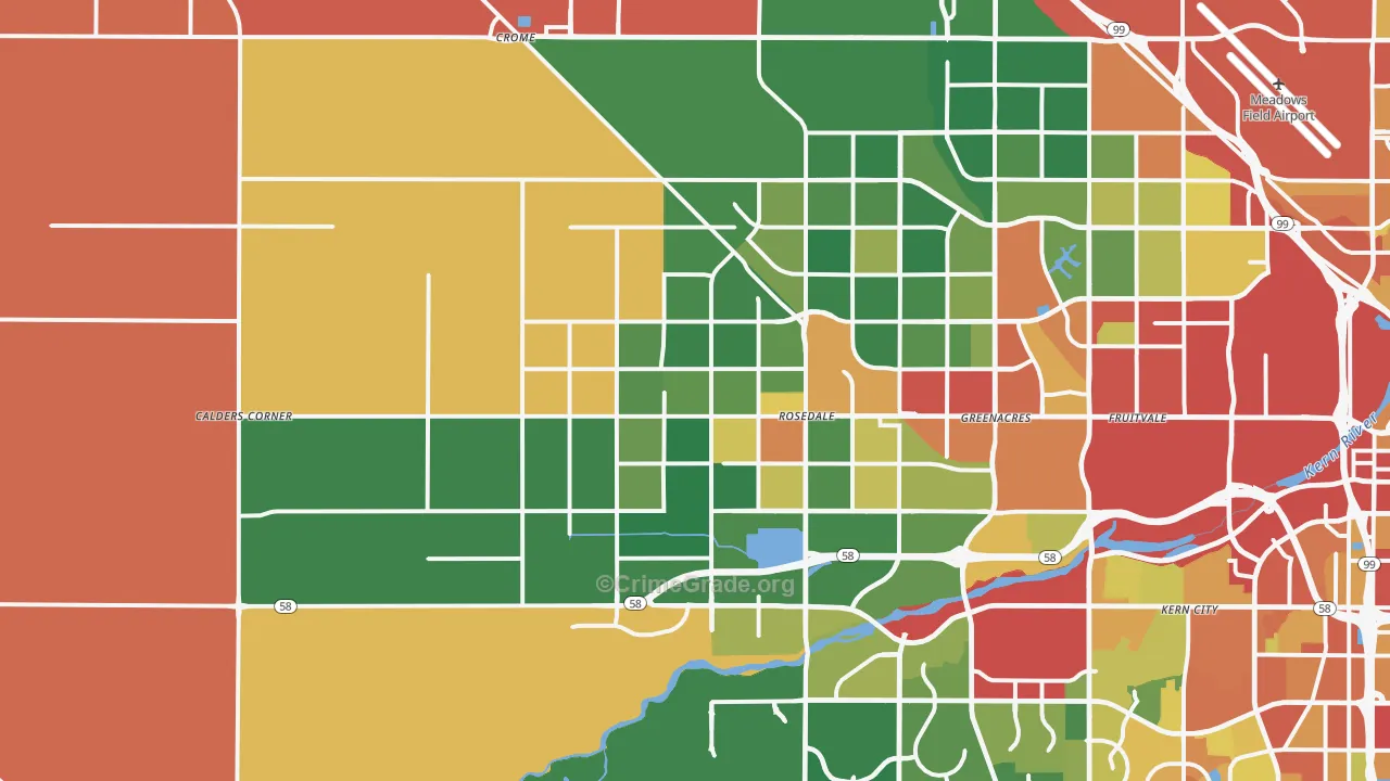 93314, CA Map of Theft Rates