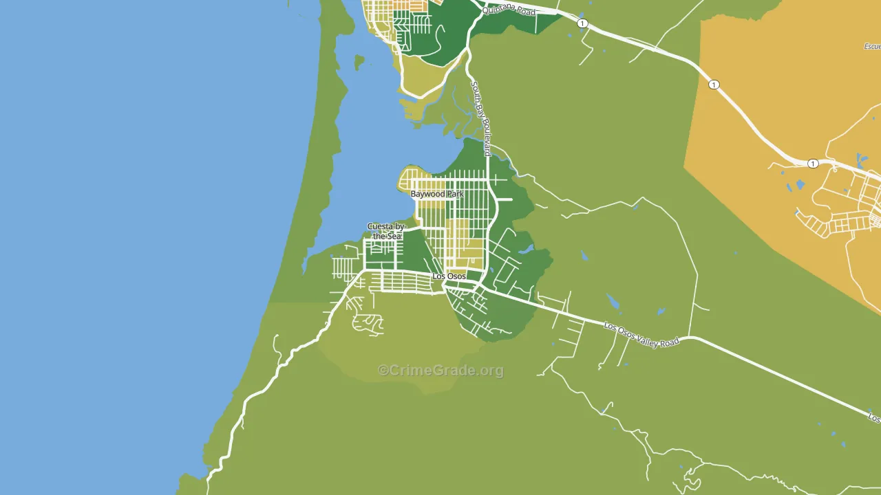 93402, CA Map of Theft Rates