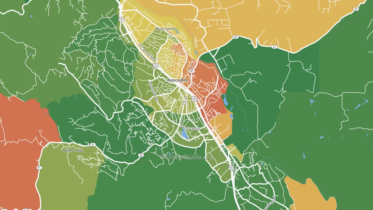 93422, CA Map of Theft Rates