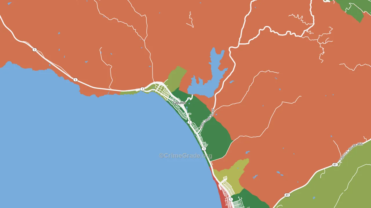 93430, CA Map of Theft Rates
