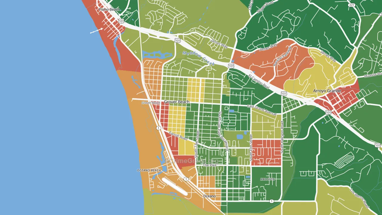 93433, CA Map of Theft Rates