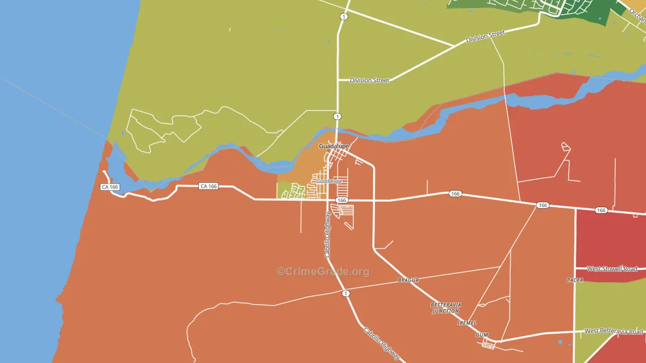 93434, CA Map of Theft Rates