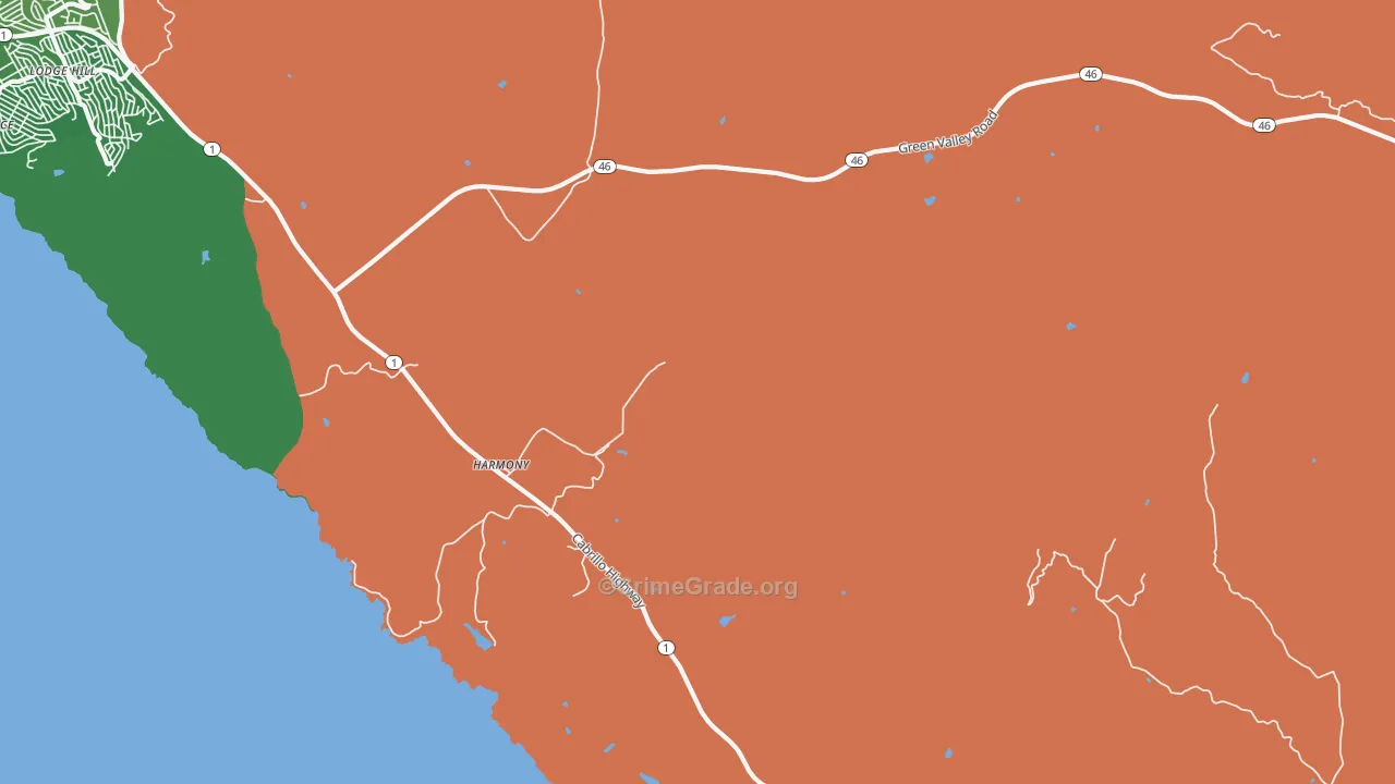 93435, CA Map of Theft Rates