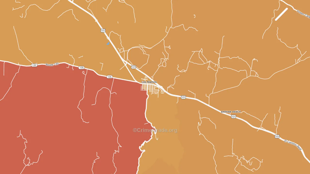 93440, CA Map of Theft Rates