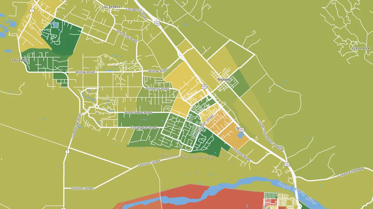 93444, CA Map of Theft Rates
