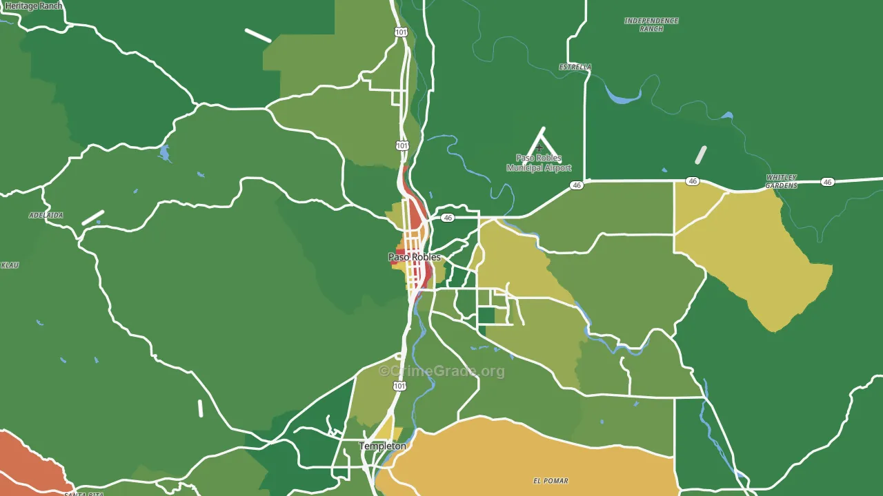 93446, CA Map of Theft Rates