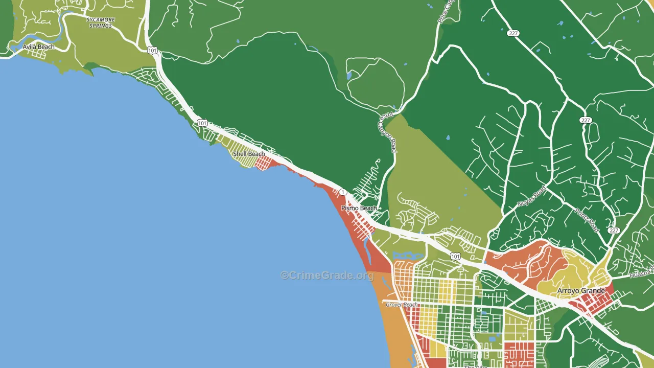 93449, CA Map of Theft Rates