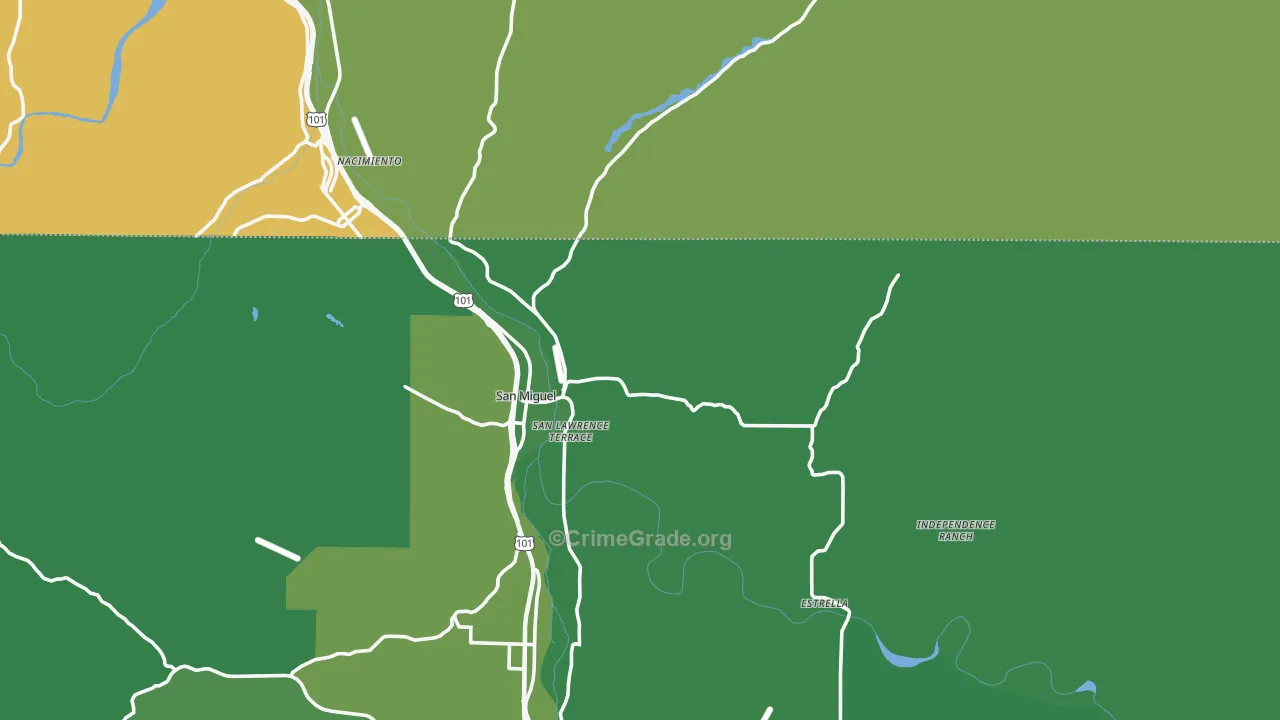 93451, CA Map of Theft Rates
